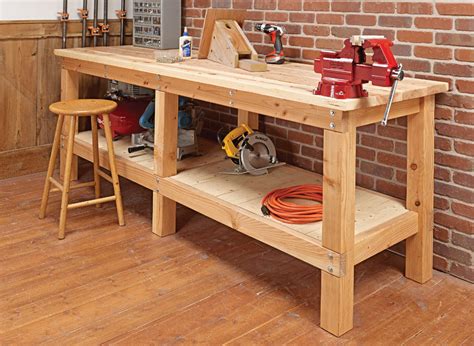 Heavy-Duty Plank Workbench | Building a workbench, Woodworking workbench, Diy workbench
