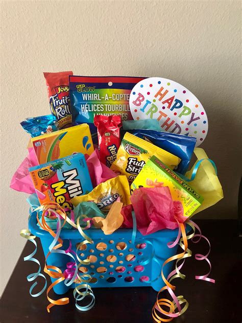 Birthday Basket Colorful Candy Gift Basket Kids Gift - Etsy