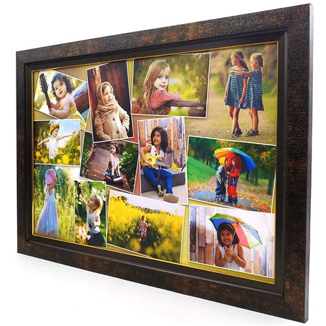 Personalized Collage Photo Frame with Your Photos (12" x 18" Inch, Copper Metallic (CP-158 ...