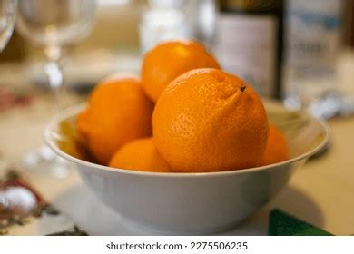 White Circular Bowl Full Fresh Oranges Stock Photo 2275506235 | Shutterstock