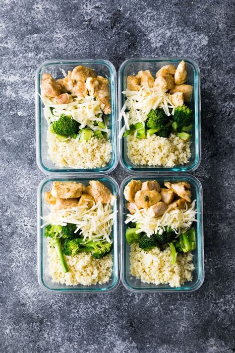 Low Carb Cheesy Chicken and Rice Meal Prep | Sweet Peas and Saffron