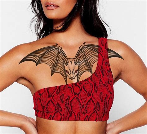 Bat Demon Temporary Tattoo for Halloween Costume. Chest or Back Tattoos. Unisex - Etsy