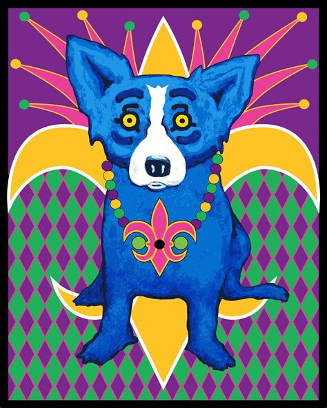 " Mardi Gras Mambo " by George Rodrigue 2011 | Mardi gras dog, Mardi gras, Blue dog