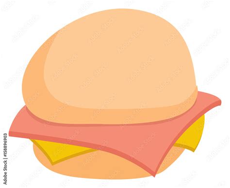 Cartoon ham and cheese sandwich Stock Vector | Adobe Stock