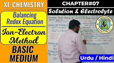 Ion Electron Method (Basic Medium) || Balancing Redox Reactions || CH#7 ...