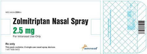 Zolmitriptan Nasal Spray - FDA prescribing information, side effects and uses