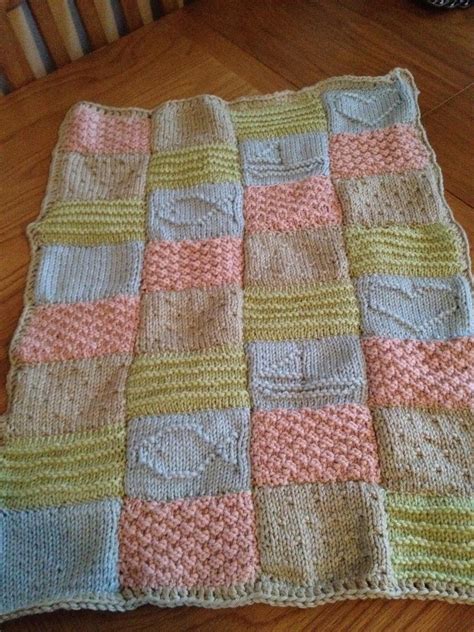 Hand knitted little squares make a beautiful baby blanket | Baby ...