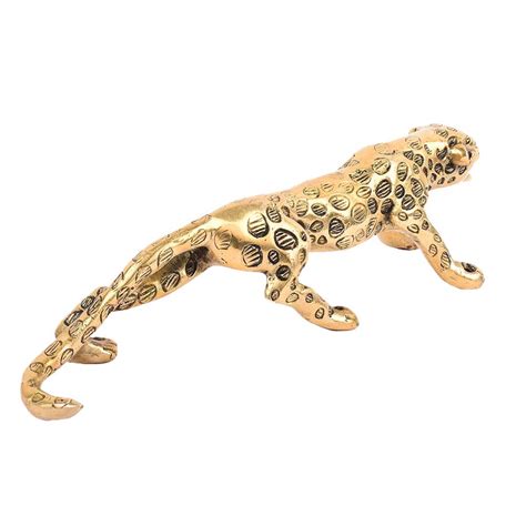 Golden Jaguar Statue Showpiece Interior Decor Item