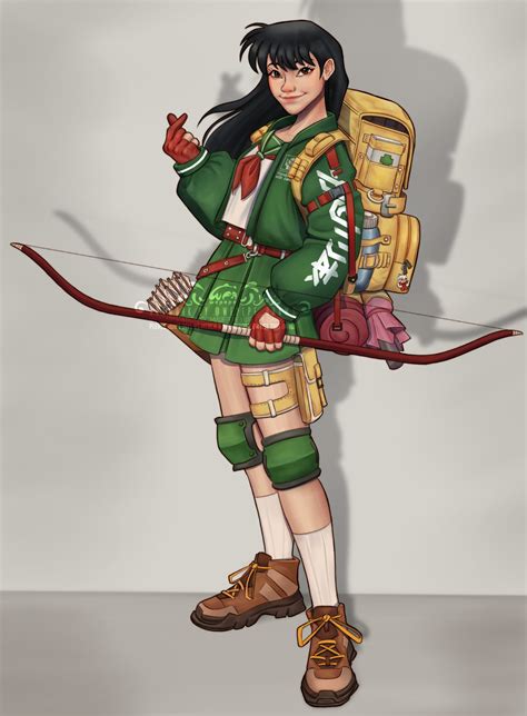 Wepepe Draws : Kagome Higurashi in tactical/techwear outfit. I...