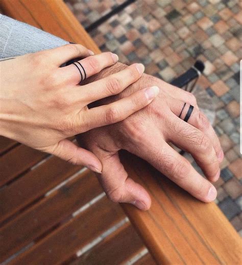 Couple Ring Finger Tattoos, Couples Ring Tattoos, Wedding Ring Finger Tattoos, Wedding Band ...