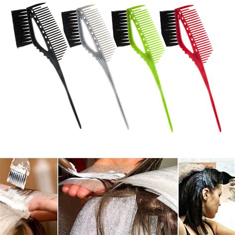 Pro Salon Hair Dye Coloring Brushes Comb With Brush Barber Tint Hairdressing Styling Double ...