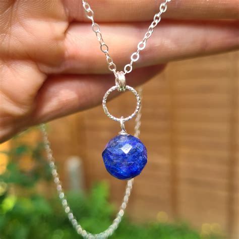 Blue Quartz necklace Sterling Silver blueberry Quartz gemstone pendant ...