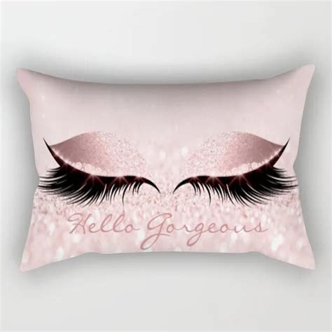 ZENGIA 30x50cm Pink Golden lash pillow soft cushion cover Eyelash sofa decorative cushions throw ...