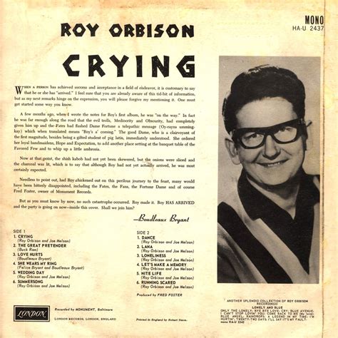 1962 Crying - Roy Orbison - Rockronología