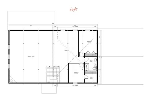 Pre-designed combination garage Barn Home Loft Floor Plan Layout | Pole barn house plans, Barn ...