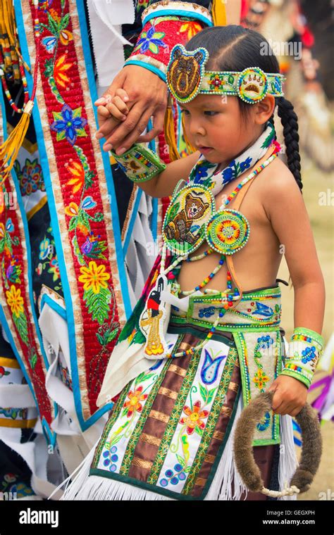 Pow Wow Native Child Dancer in Traditional Regalia Six Nations of the Grand River Champion of ...