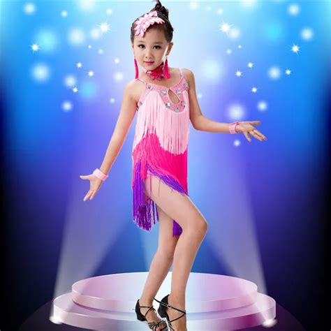 Fringe Latin Dance Competition Sexy Child latin Dance Dress for Girls Samba Salsa Costumes for ...