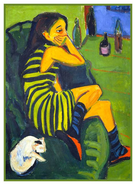 Portrait of a Female Artist by Ernst Ludwig Kirchner Counted Cross Sti | Orenco Originals LLC