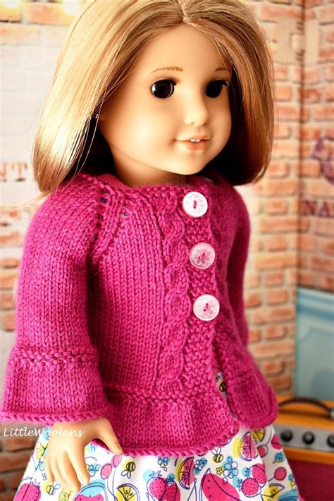 Hand Knitted 18 Inch American Girl Doll Clothing: Cable Accent | Etsy Canada | Doll clothes ...