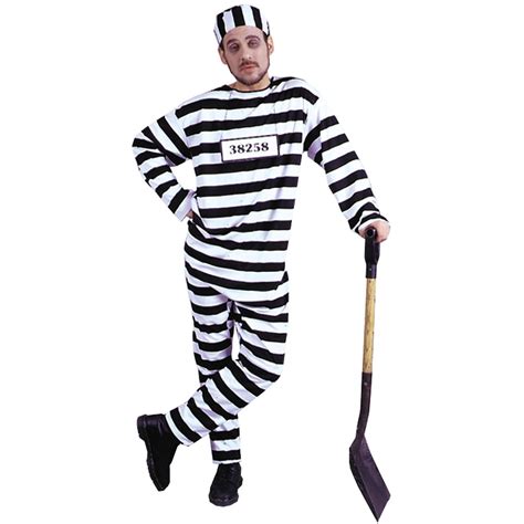 Convict Costume Xlarge | Convict costume, Jailbird costume, Adult costumes