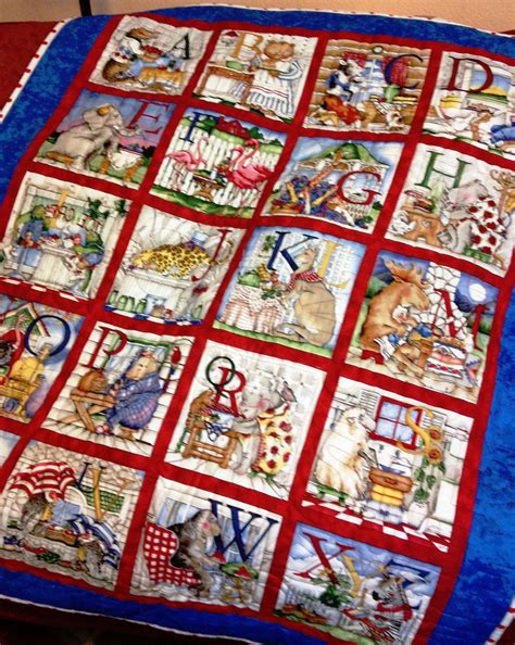 ABC panel quilt | Panel quilts, Applique quilting, Baby quilts