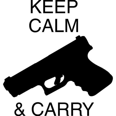 15.2*16.2cm KEEP CALM & CARRY GUN Warning Car Stickers Vinyl Decal Exterior Accessories Bumpers ...