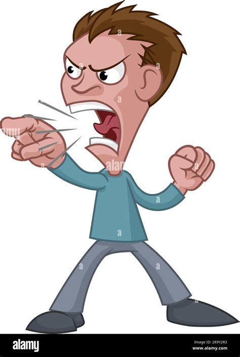 Angry Stressed Man or Bully Cartoon Shouting Stock Vector Image & Art - Alamy