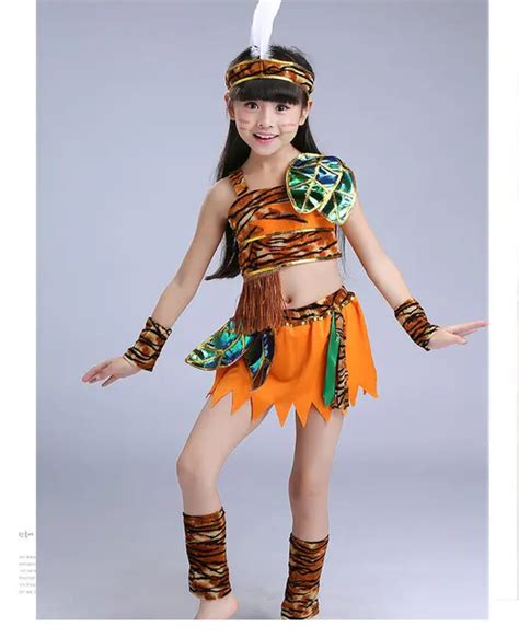 Free Shipping Kids Hunter Costumes Children Savage Caveman African ...