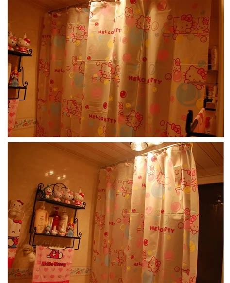 Hello Kitty Waterproof Proof Shower Curtain With Hooks - KawaiiMerch.com