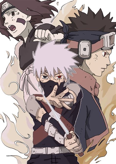 Kakashi, Rin, and Obito Fanart BlueBirdz - Illustrations ART street