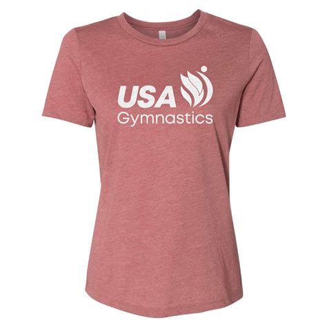 USA Gymnastics Logo - Women's Mauve Tee with Glitter Logo – USAGYMSTORE