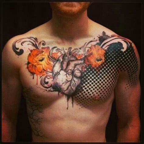 Heart Chest Tattoos For Men