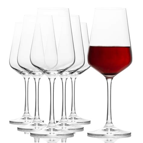 Sandra Red Wine Glasses Set of 6 (11.8 oz) – Crystal Decor
