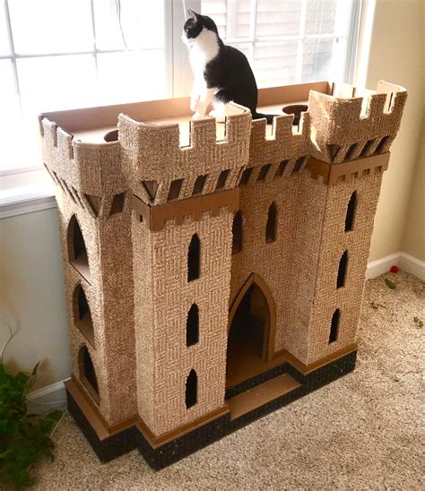 DIY Cat Castle Gothic Plans Cardboard play house. Pattern | Etsy