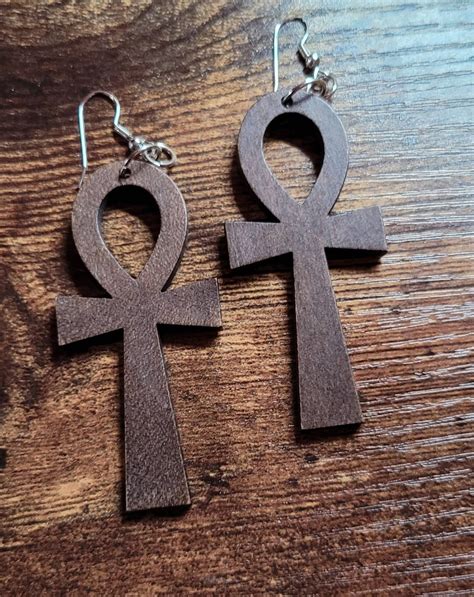 Wooden Ankh Earrings - Etsy