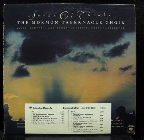 Mormon Tabernacle Choir - Songs Of Thanks LP VG+ M 34538 Vinyl 1977 White Promo | eBay