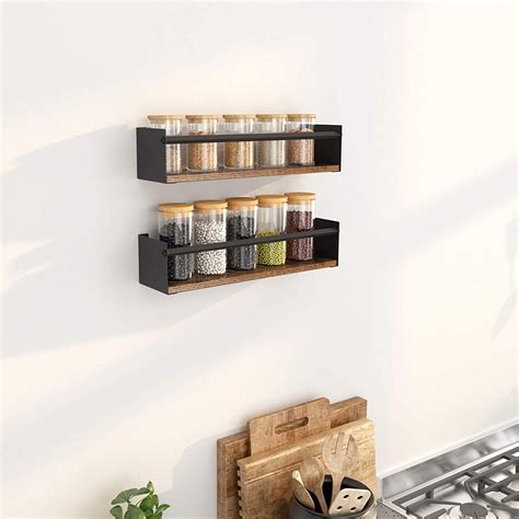 OROPY Retro Spice Rack for Door or Wall Mount, Hanging Spice Rack over the Stove, Kitchen Wall ...