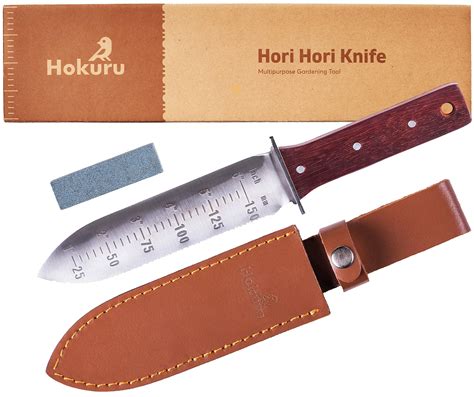 Tooled Leather Hori Hori Garden Knife Sheath - Basket Stamp in Mahogany - agrohort.ipb.ac.id