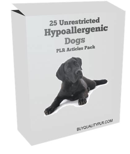 25 Unrestricted Hypoallergenic Dogs PLR Articles Pack | PLR Articles