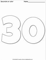 Number 30 Coloring Page Sketch sketch template