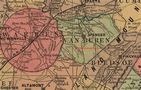 Van Buren County, Tennessee 1888 Map