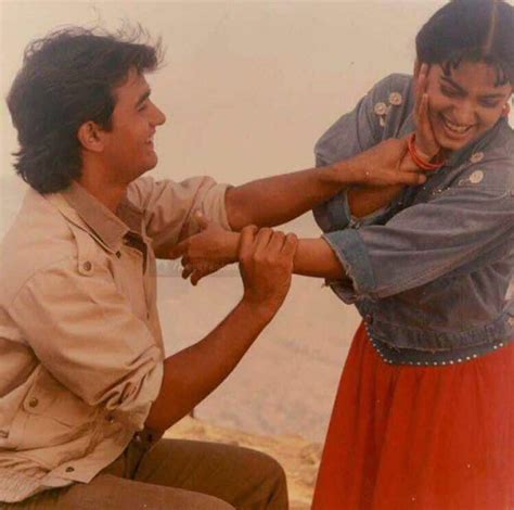 This throwback photo of evergreen couple Aamir Khan and Juhi Chawla from Qayamat Se Qayamat Tak ...