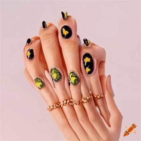 Sunflower nail art design on Craiyon