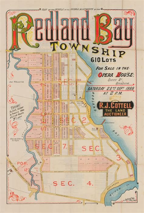 Poster Estate Map - Redland Bay 1888 Vintage Maps, Vintage Prints, Vintage Posters, Abstract ...