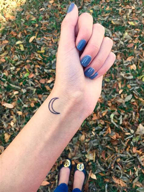 Crescent moon wrist tattoo | Moon tattoo wrist, Small moon tattoos ...