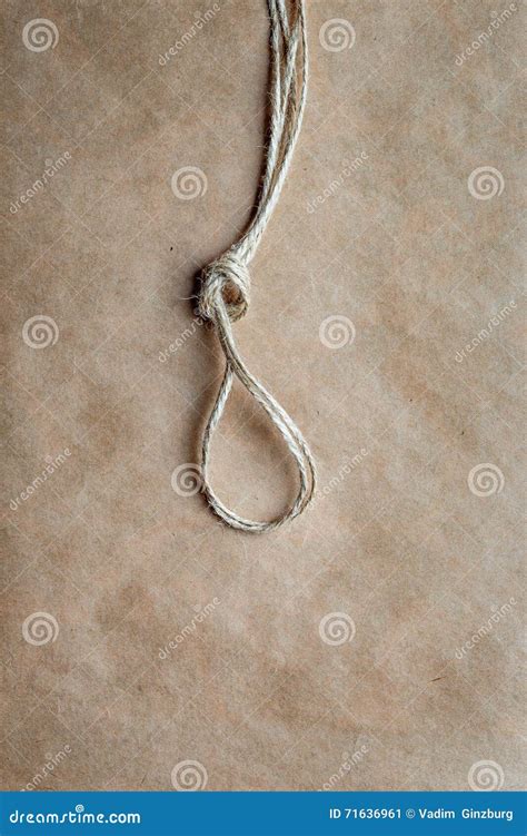 Concept Hangman S Knot on Kraft Paper Background Top View Stock Image - Image of asphyxiation ...