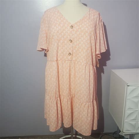 EVRI | Dresses | Evri Peach Tiered Swing Dress Size 4x | Poshmark