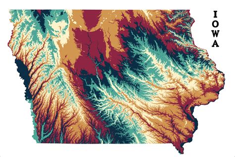 Iowa topography, every 100 ft : r/Iowa