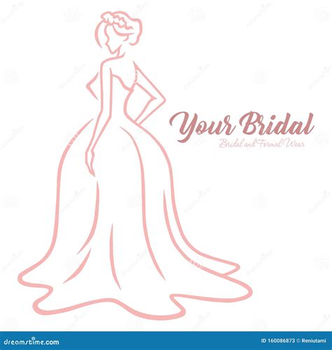 Bridal Wear Logo. Wedding Gown Dress Boutique Logo Design Vector Fashion Illustration Stock ...