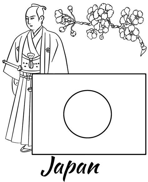 Printable Japan flag coloring page